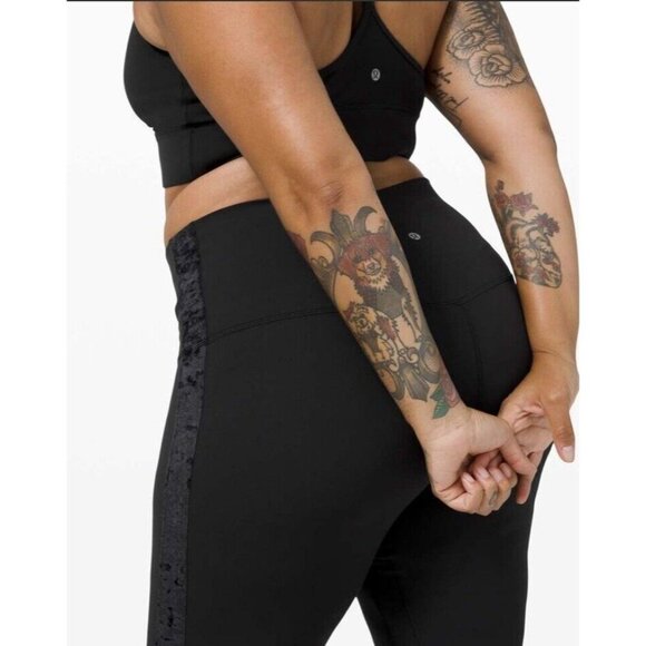 Lululemon Pants - Lululemon Align Super High-Rise Pant 28" *Crushed Velvet Black  Size 8 EUC